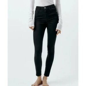 Zara Jeans Womens 6 Black High Waisted Skinny Jeans Denim‎ Cotton
